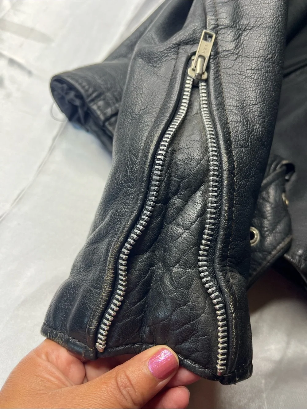 Black Leather Bomber Jacket - Men's Classic Moto Style